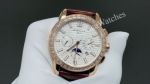 Patek Philippe  Complications 9100  Automatic Movement Brown  Leather Strap White 42mm Watch